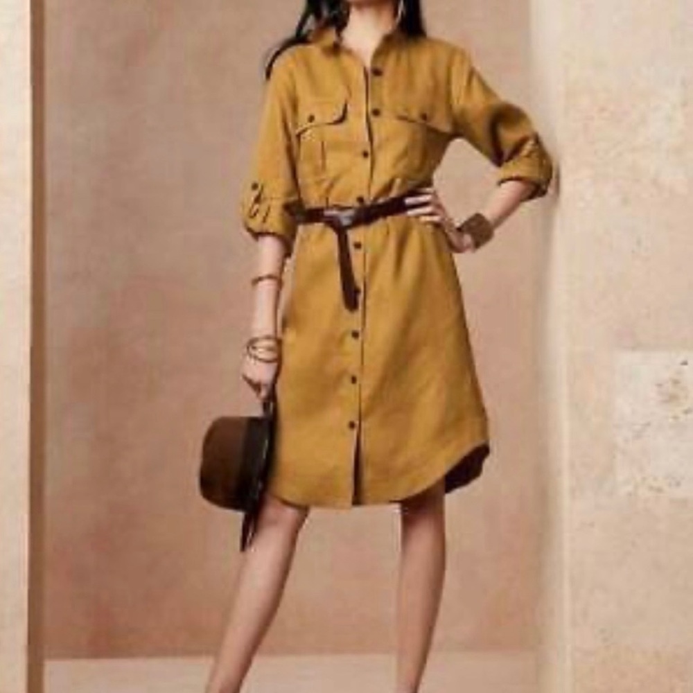 Banana Republic Linen Shirt Dress with Belt, Size XS